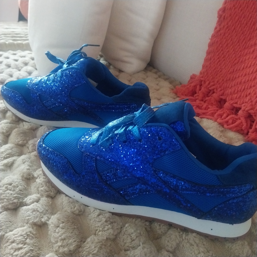 Sparkly Blue  Adult Sneakers Size 11